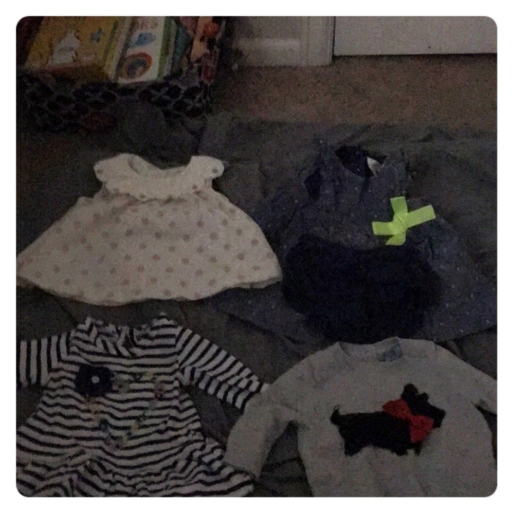 Baby dresses and a scotty sweater